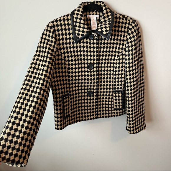 JM Collection Size 10 Petites Wool Blend Checkered Blazer/Jacket - Picture 6 of 6